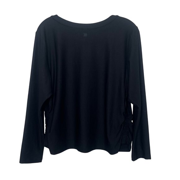 All In Motion Ribbed Long Sleeve Top Womens XXL Black New Quick Dry - Picture 2 of 10
